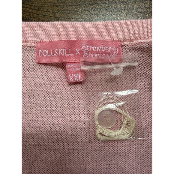 dolls kill x strawberry shortcake Embroidered Cropped Cardigan XXL New Sweater - Picture 6 of 9